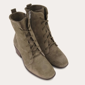 Women's Majesty Lace-Up Boot In Olive Oily Discount Boots for Women