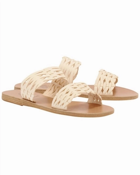 Women's Melia Woven Vachetta Sandal In Off White Cheap Womens Slide Sandals