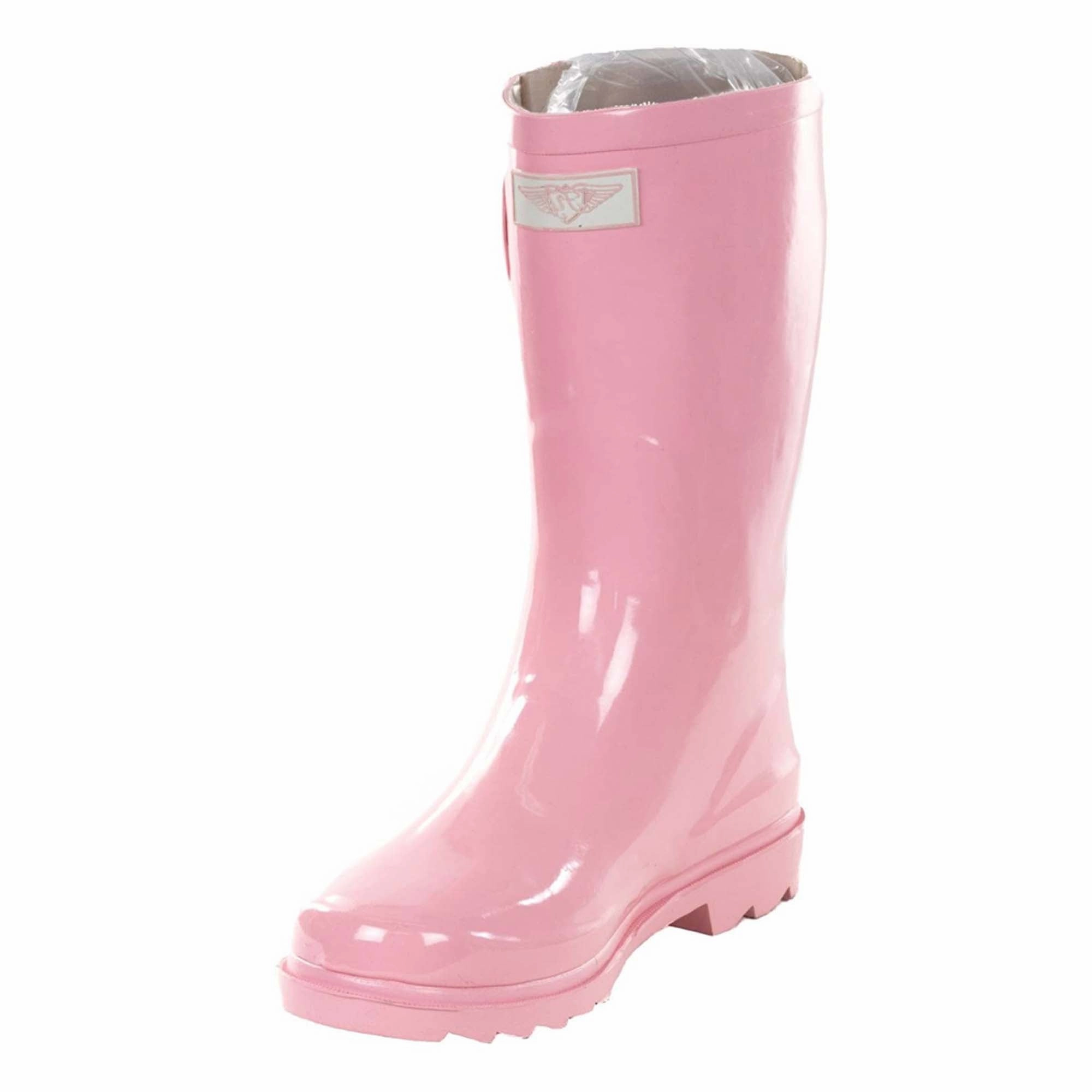 Women's Mid-Calf Solid Color Rubber Rain Boots