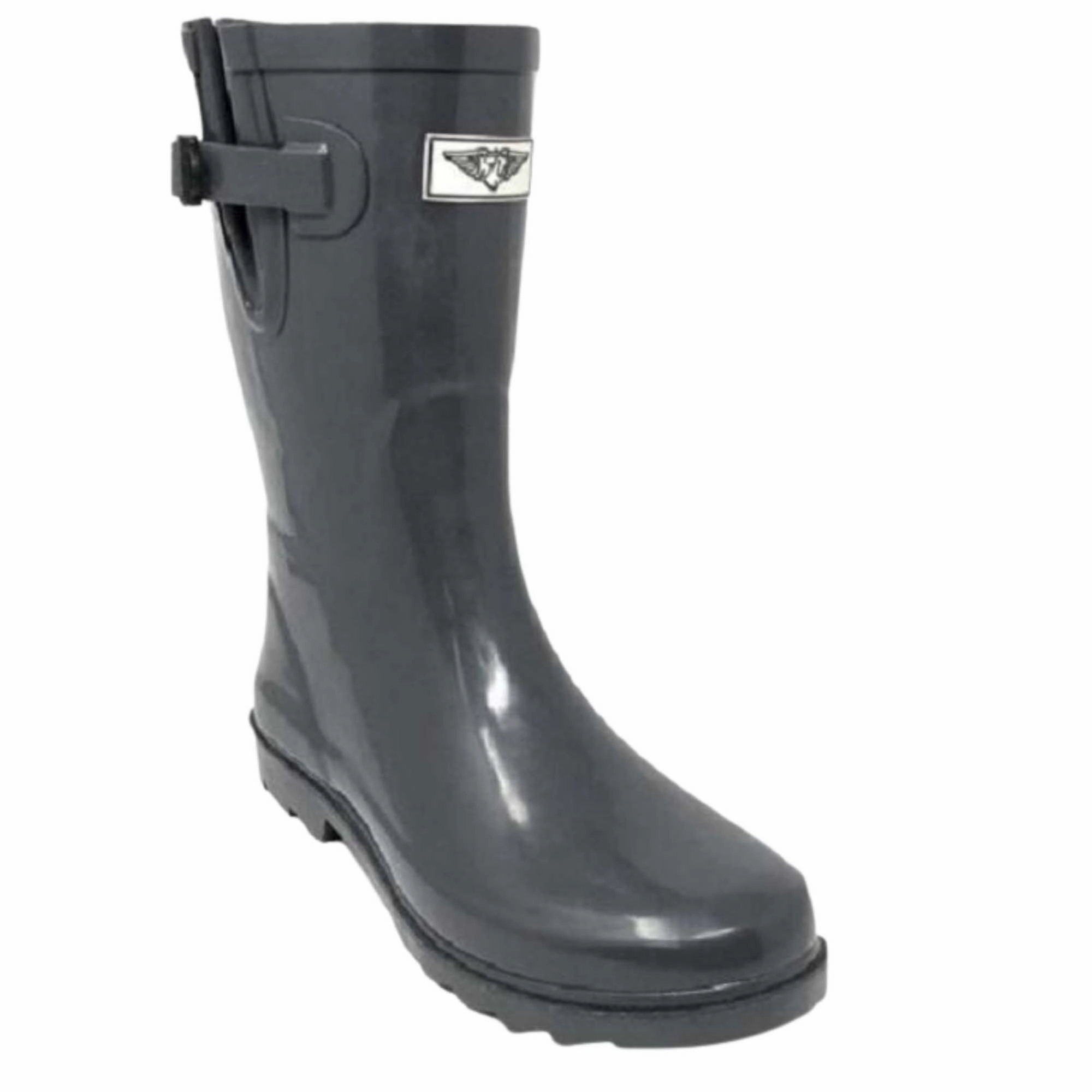 Women's Mid-Calf Solid Color Rubber Rain Boots