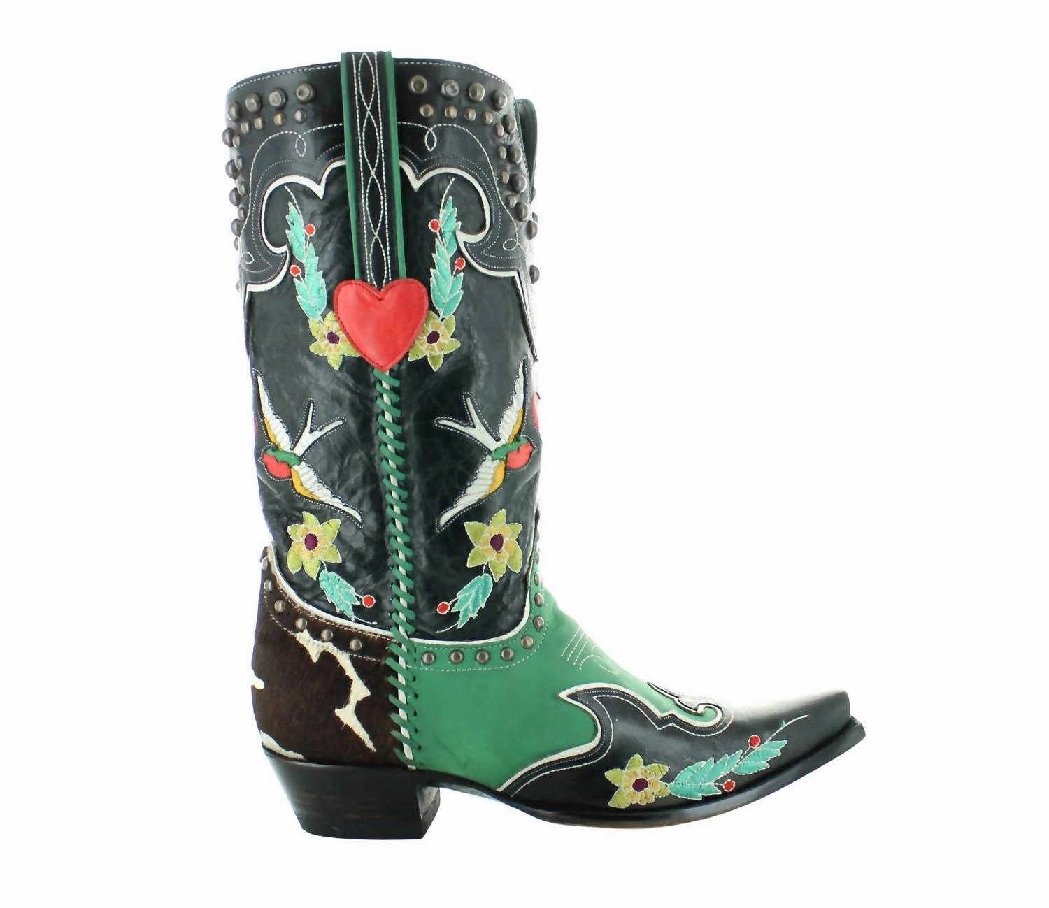 Women's Midnight Cowboy Boots In Black/ Turquoise Top-rated Womens Boots outlet
