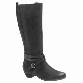Women's Natasha Mid Calf Leather Boot In Black Womens Winter & Rain Boots online