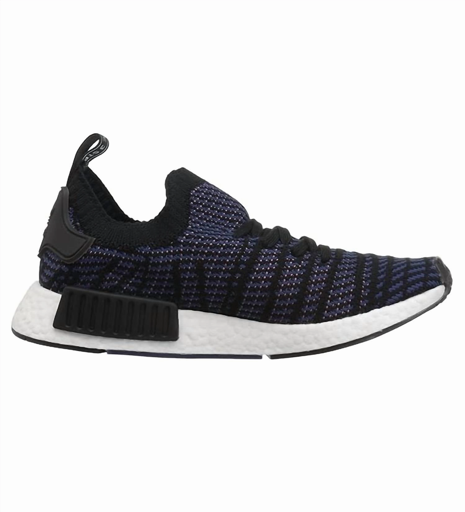 Women's Nmd R1 Stlt Primeknit Shoes In Core Black/ash Pink/noble Indigo Cheap Athletic Shoes for Women