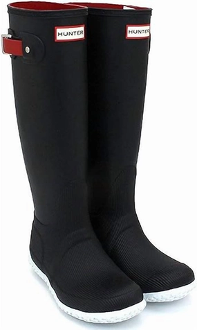 Women's Original Flat Heel Calendar Sole Tall Rain Boots In Black/hunter Red Womens Winter & Rain Boots online
