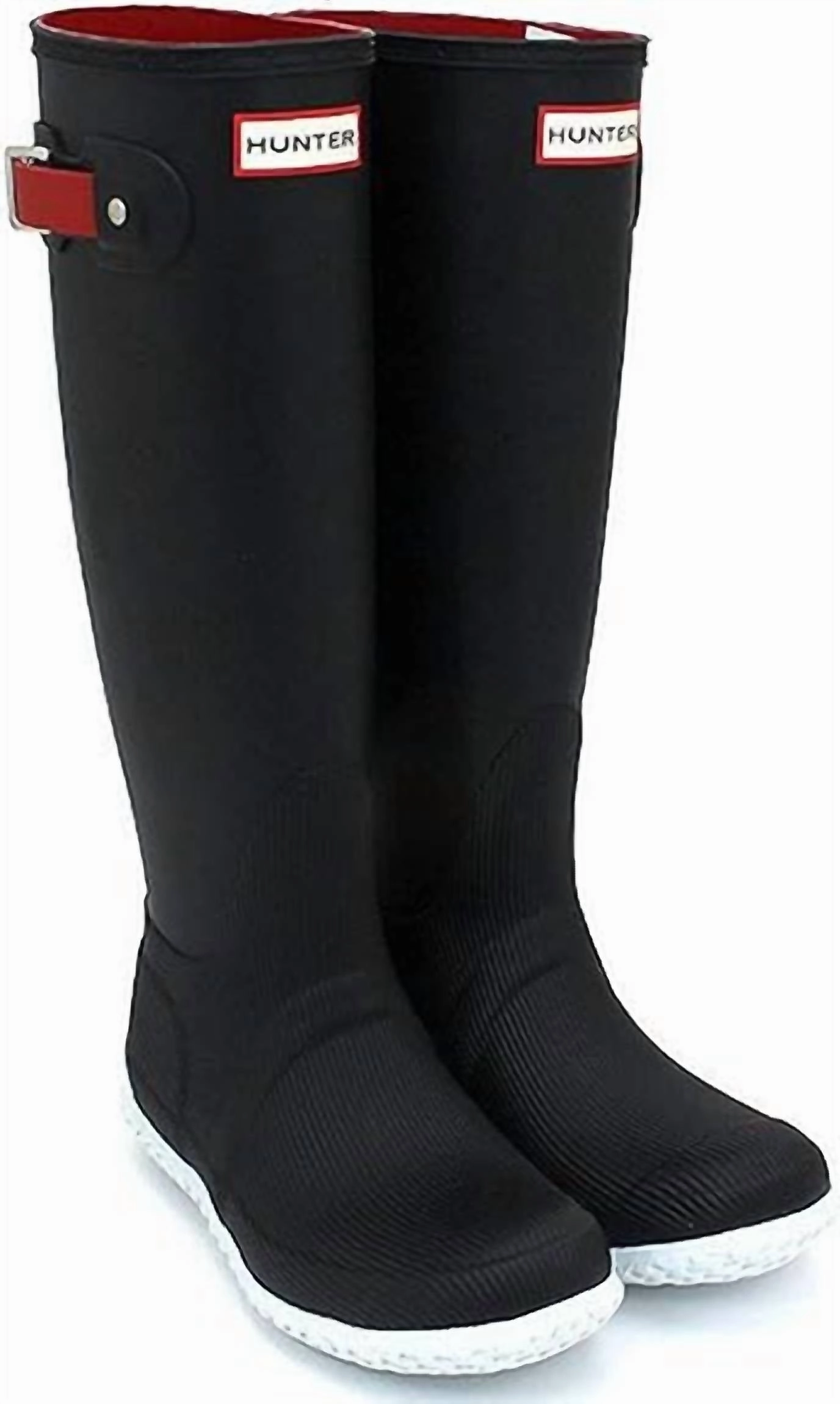 Women's Original Flat Heel Calendar Sole Tall Rain Boots In Black/hunter Red Womens Winter & Rain Boots online