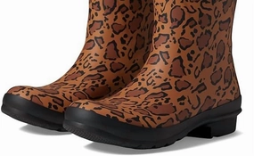 Women's Original Short Leopard Print Boots In Rich Tan/saddle/black Womens Winter & Rain Boots online