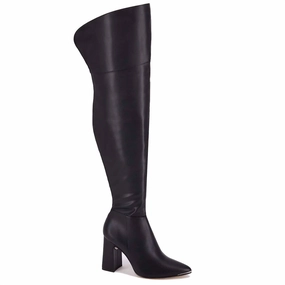 Women's Over The Knee Leatherette Boots In Black Comfortable Womens Boots low price
