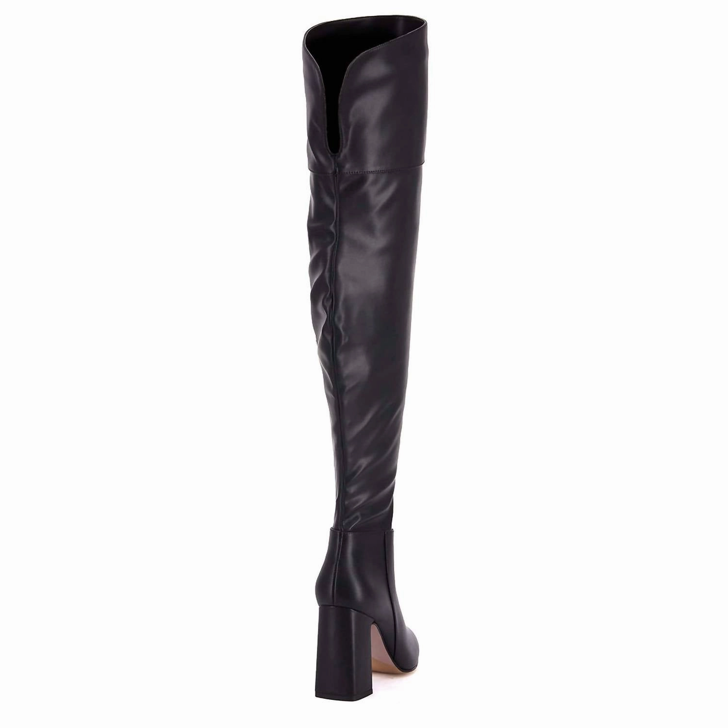 Women's Over The Knee Leatherette Boots In Black