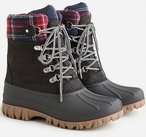 Women's Perfect Plaid Winter Boots In Black Womens Winter & Rain Boots online