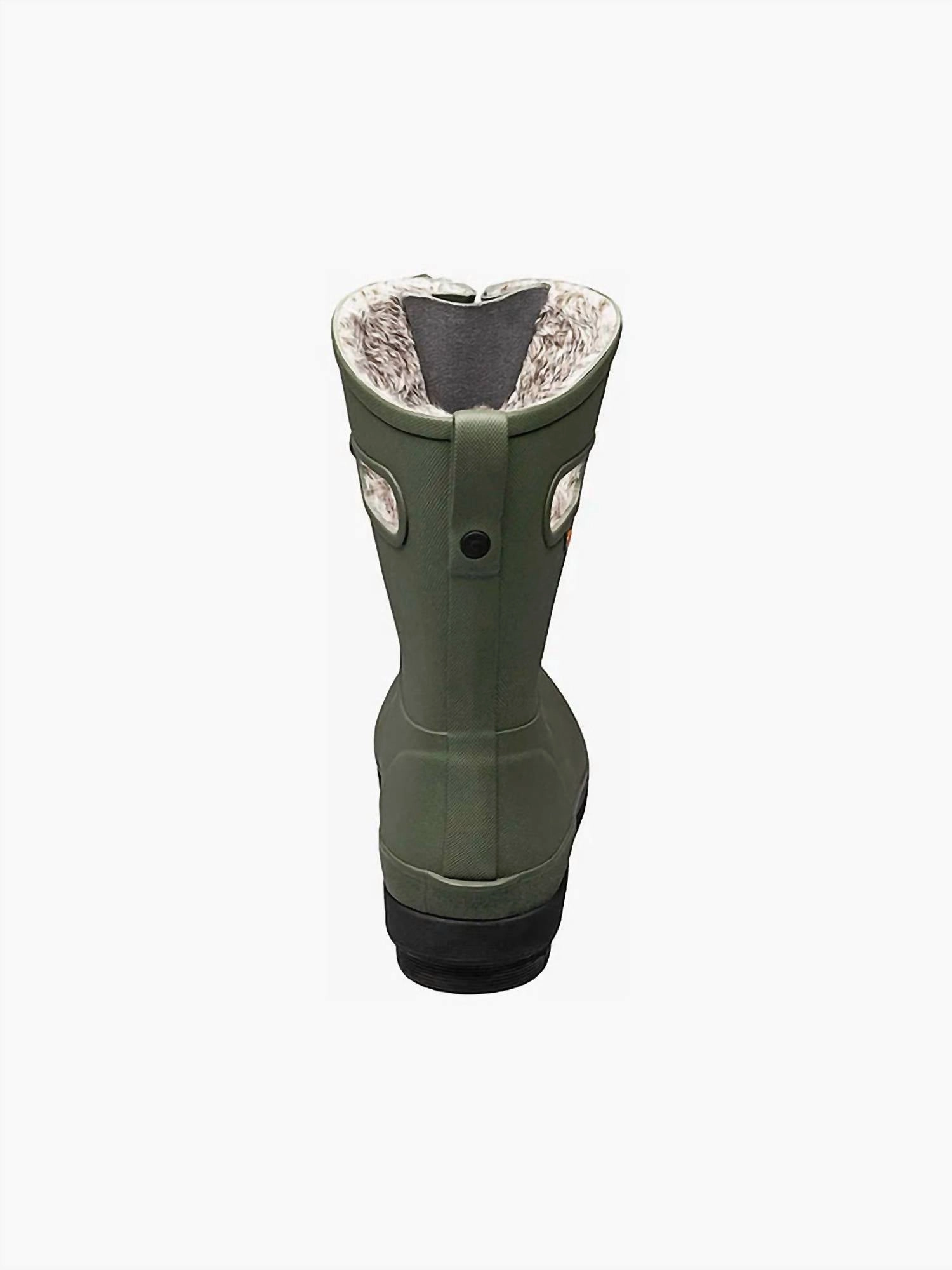 Women's Plush Lined Amanda Boots In Dark Green