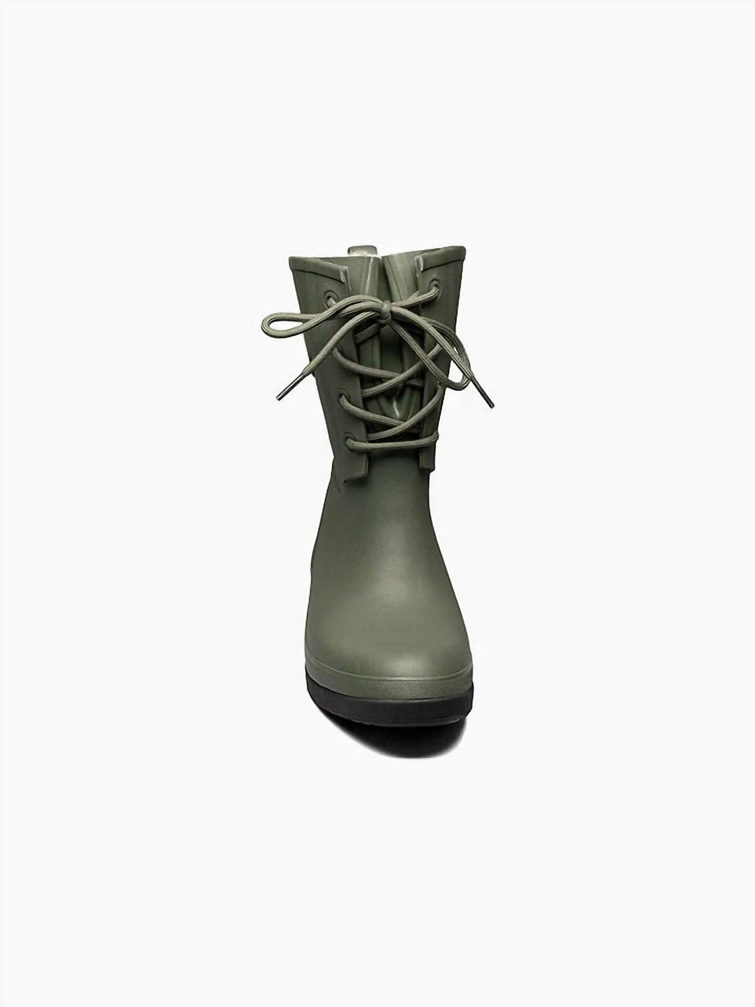 Women's Plush Lined Amanda Boots In Dark Green