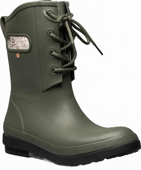 Women's Plush Lined Amanda Boots In Dark Green Womens Winter & Rain Boots online