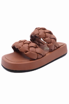 Women's Pool 1 Double Braided Strap Sandals In Tan Womens Beach Sandals special deal