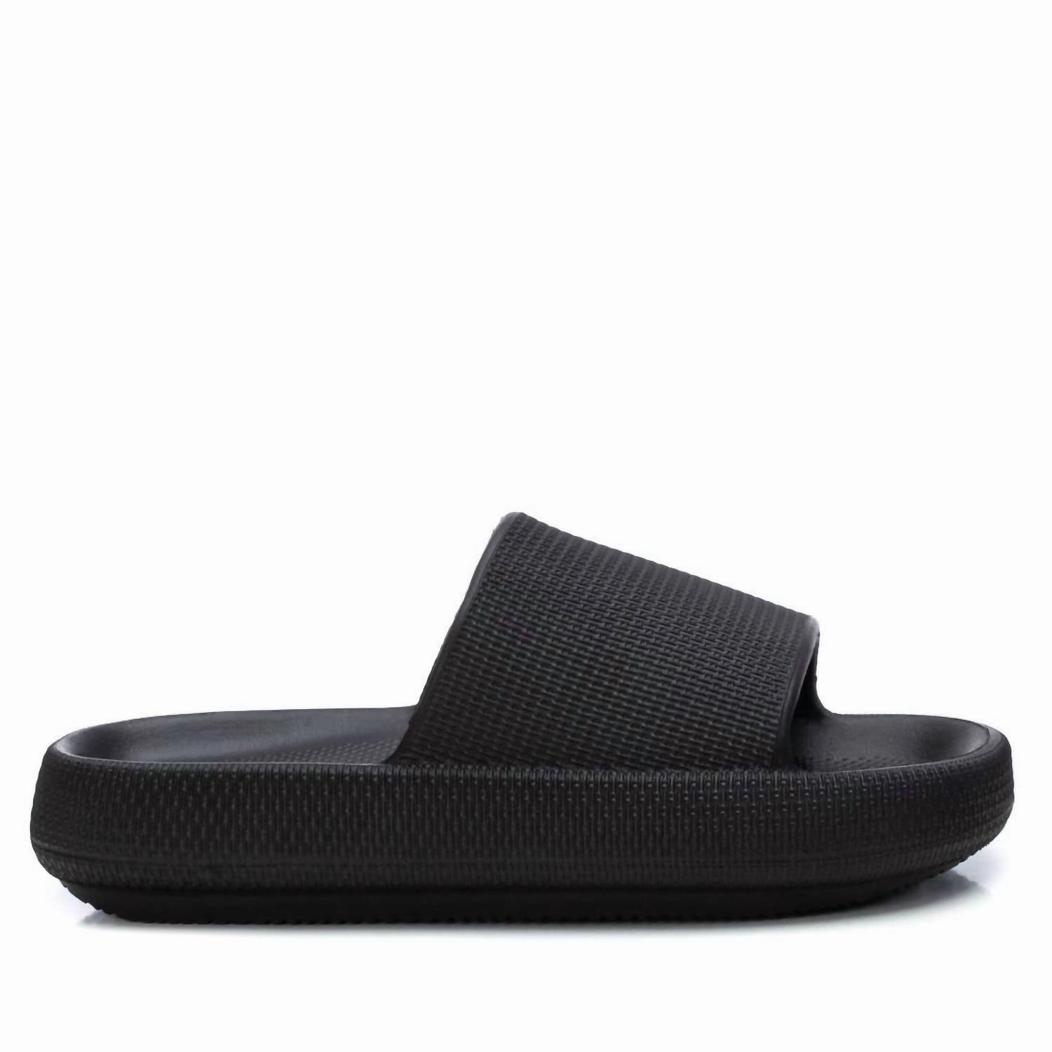 Women's Rubber Flat Sandals In Black Womens Sandals discount online