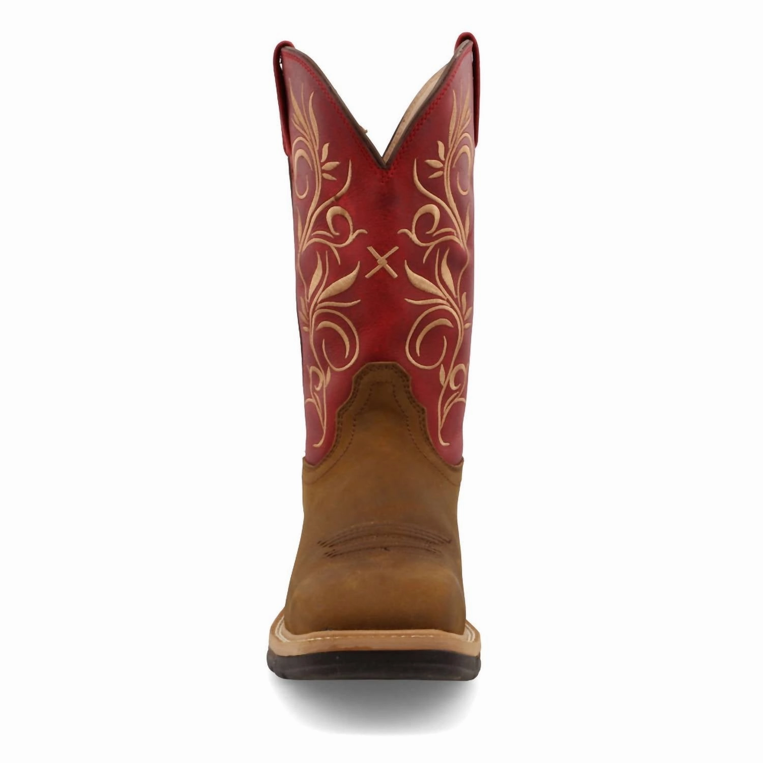 Women's Steel-Toe Pull-On Work Boot In Latigo/red