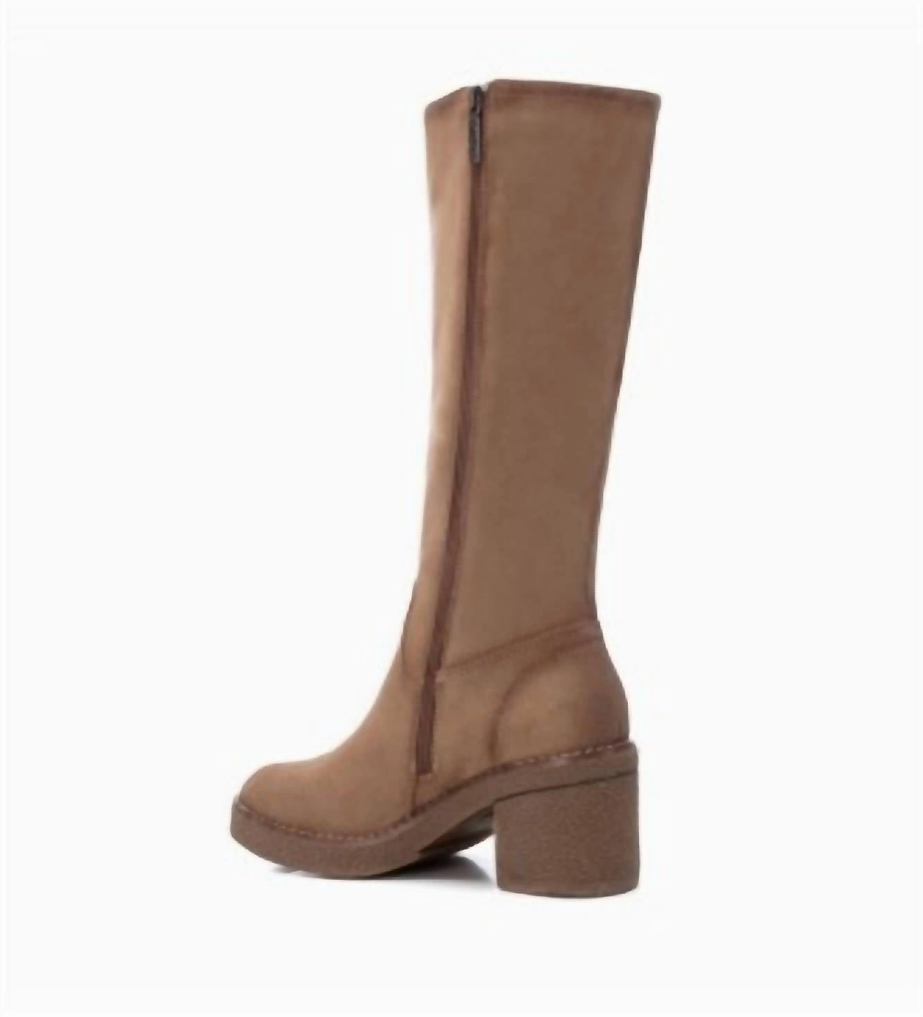 Women's Suede Boots In Taupe