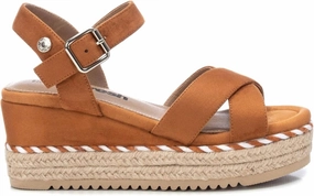 Women's Suede Wedge Sandals In Camel Womens Beach Sandals special deal
