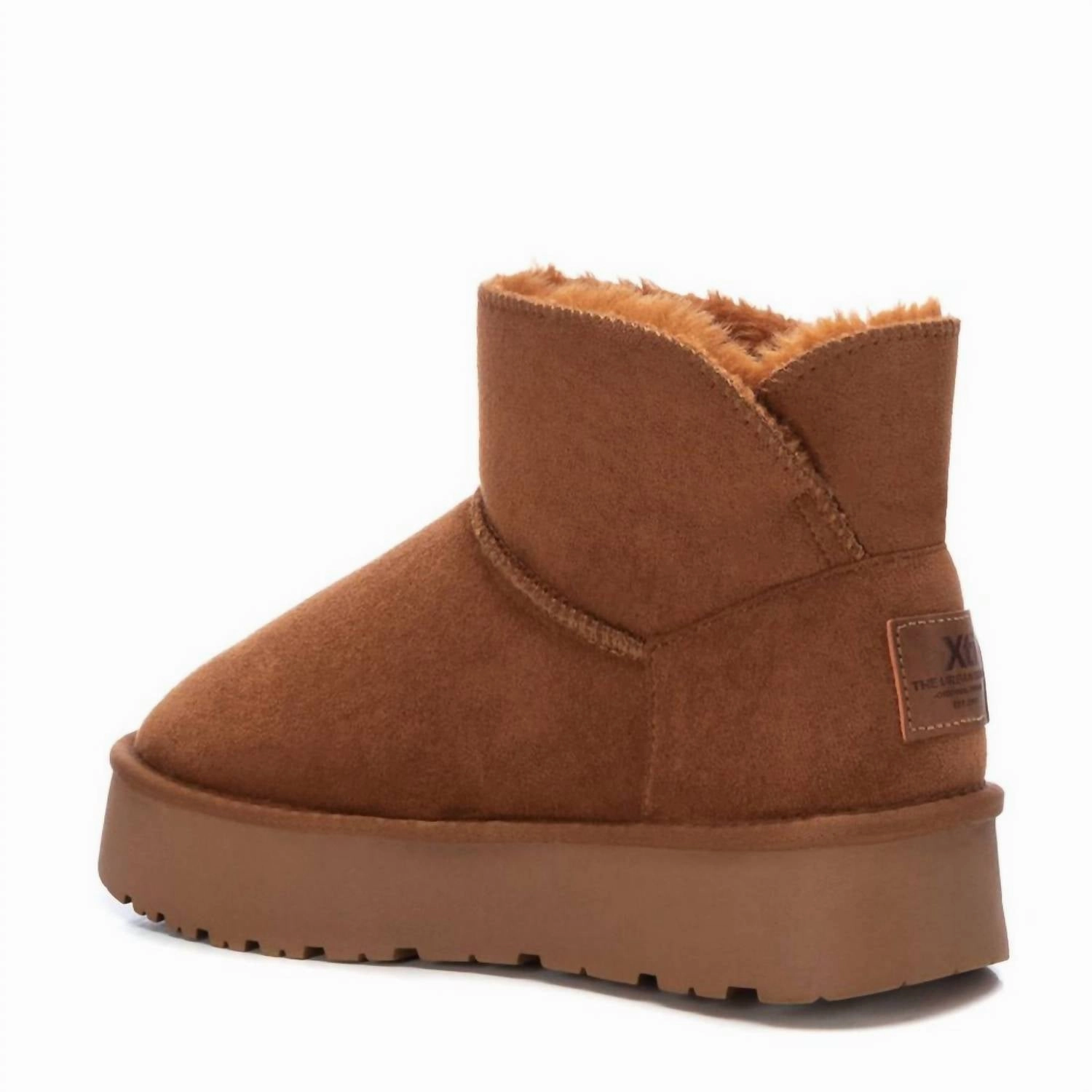 Women's Suede Winter Boots In Camel