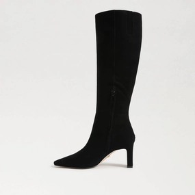 Women's Sylvia Knee High Boot In Black Suede Womens Boots clearance deals