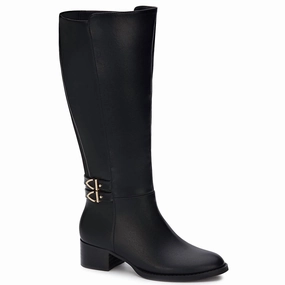 Women's Tall Riding Boots With Elastic On Shaft In Black Comfortable Womens Boots low price