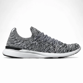 Women's Techloom Wave Running Shoes In Heather Grey/black/white Cheap Athletic Shoes for Women