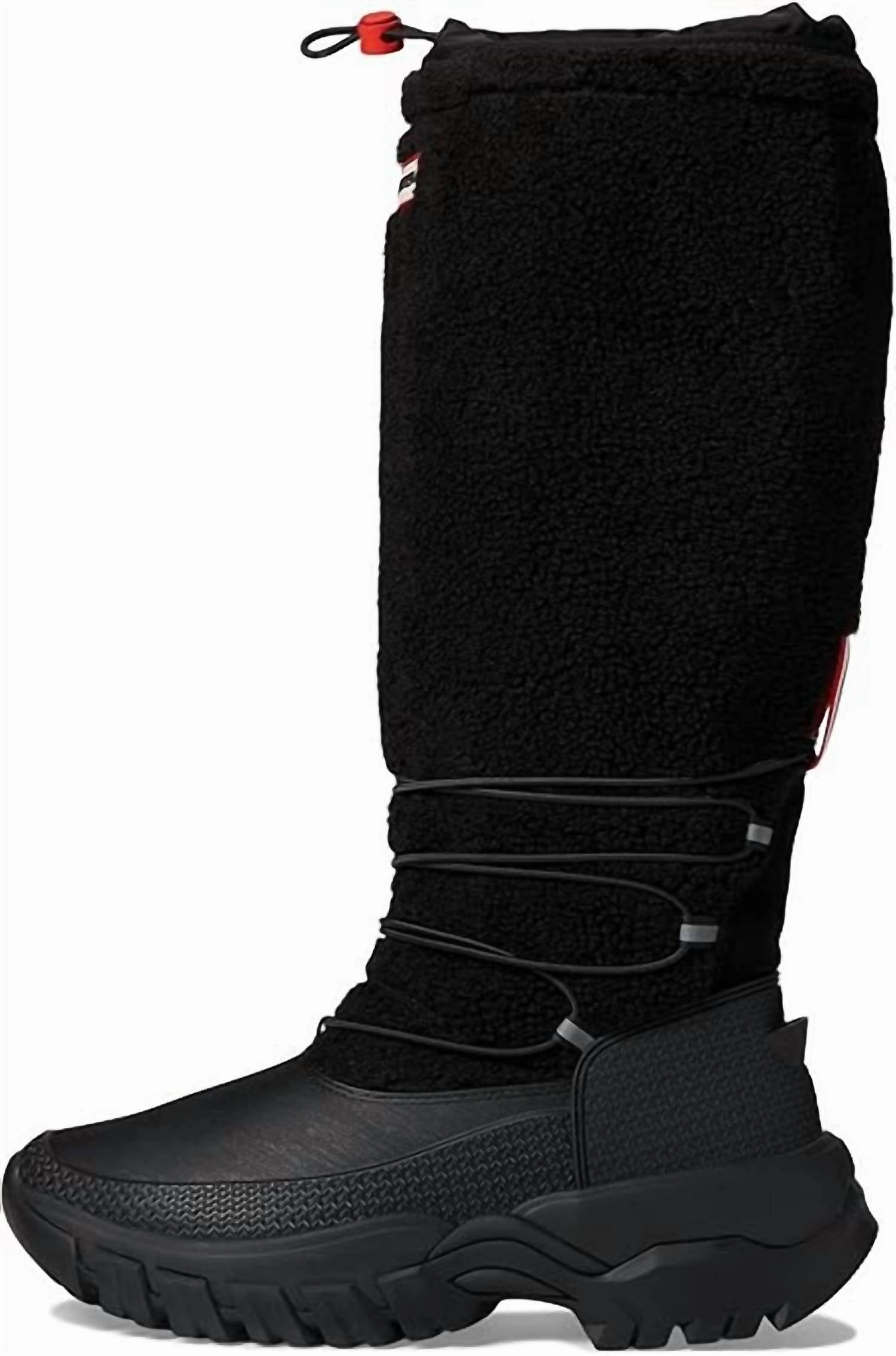 Women's Wanderer Tall Sherpa Snow Boots In Black