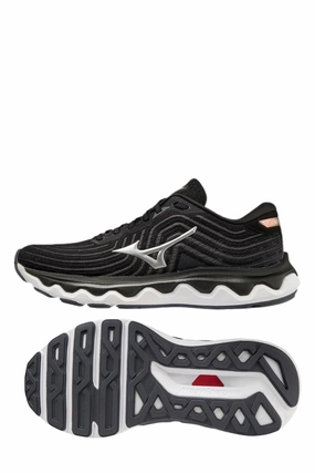 Women's Wave Horizon 6 Running Shoes - B/medium Width In Black/silver Cheap Athletic Shoes for Women