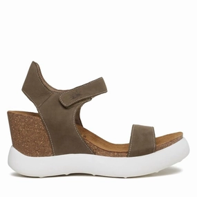 Women's Wedge Sandal In Khaki Cupido Womens Beach Sandals special deal