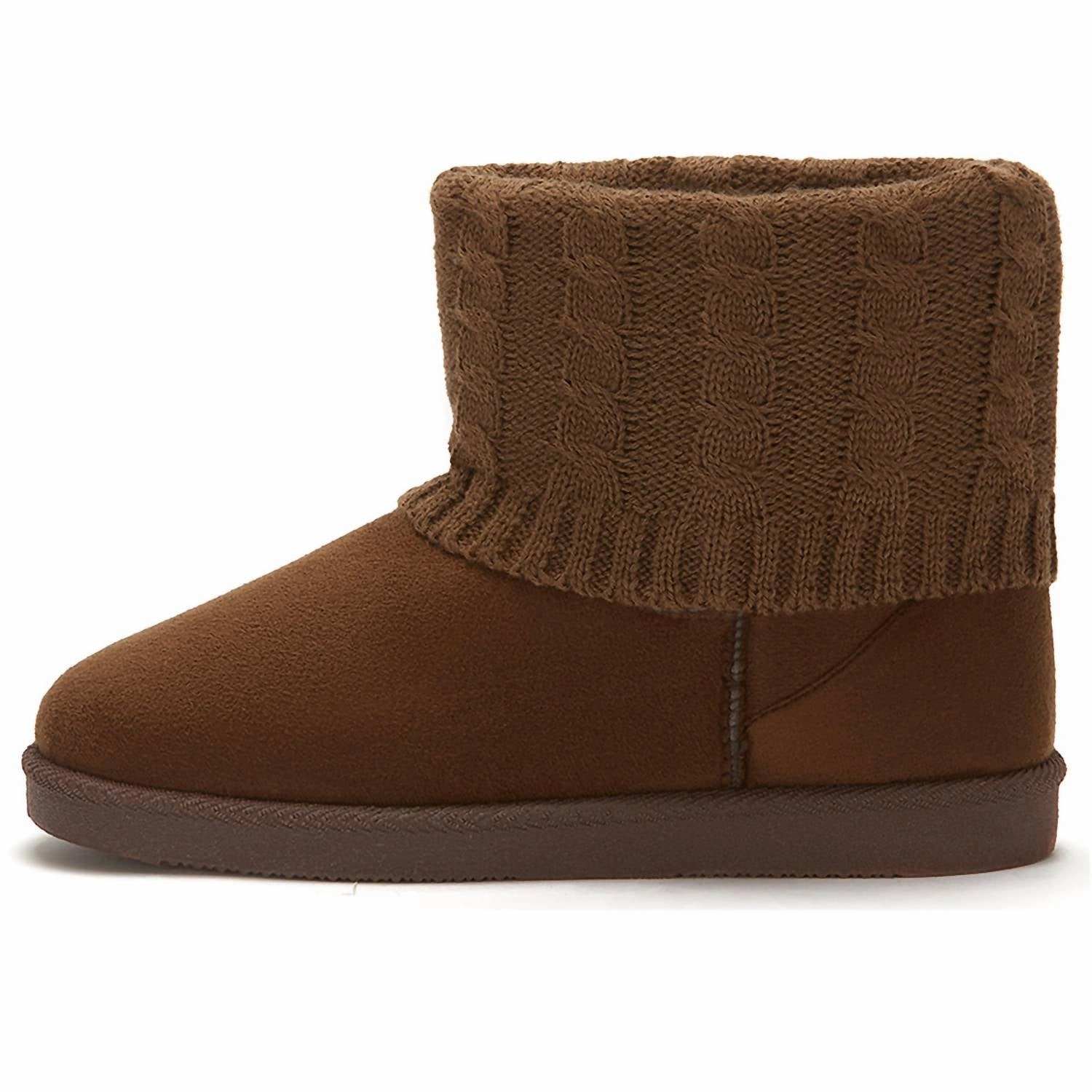 Women's Winter Booties With Knit Shaft In Brown