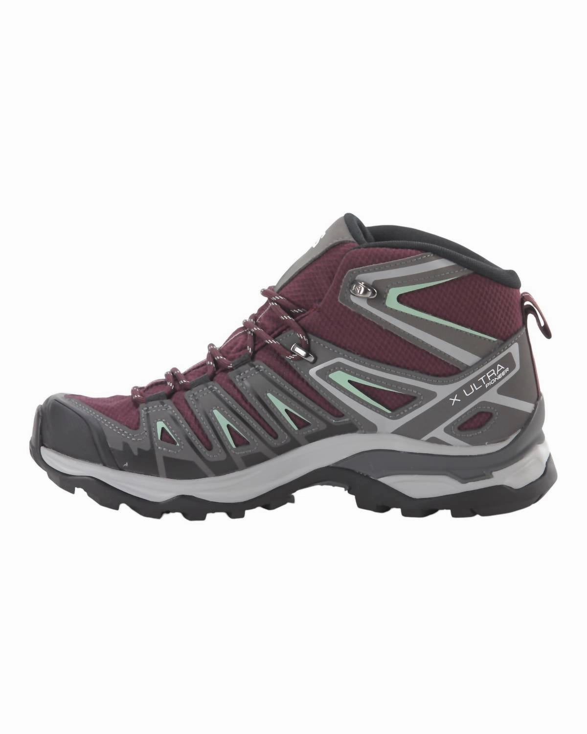 Women's X Ultra Pioneer Mid Hiking Shoes In Wine Tasting/magnet/granite Green