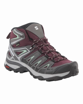 Women's X Ultra Pioneer Mid Hiking Shoes In Wine Tasting/magnet/granite Green Mens Winter & Rain Boots clearance