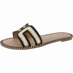 Womens Beaded Textured Slide Sandals Womens Sandals discount online