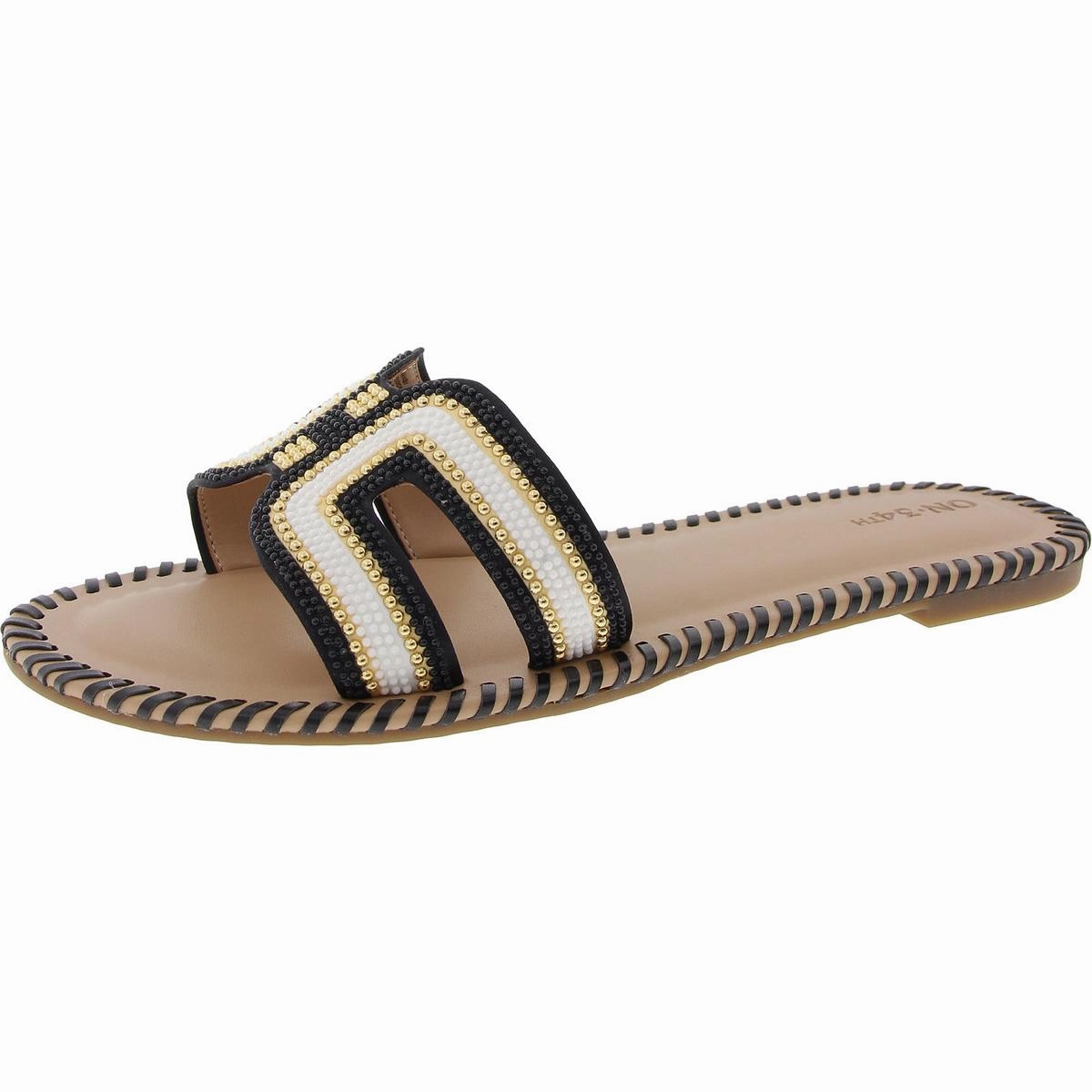Womens Beaded Textured Slide Sandals Womens Sandals discount online