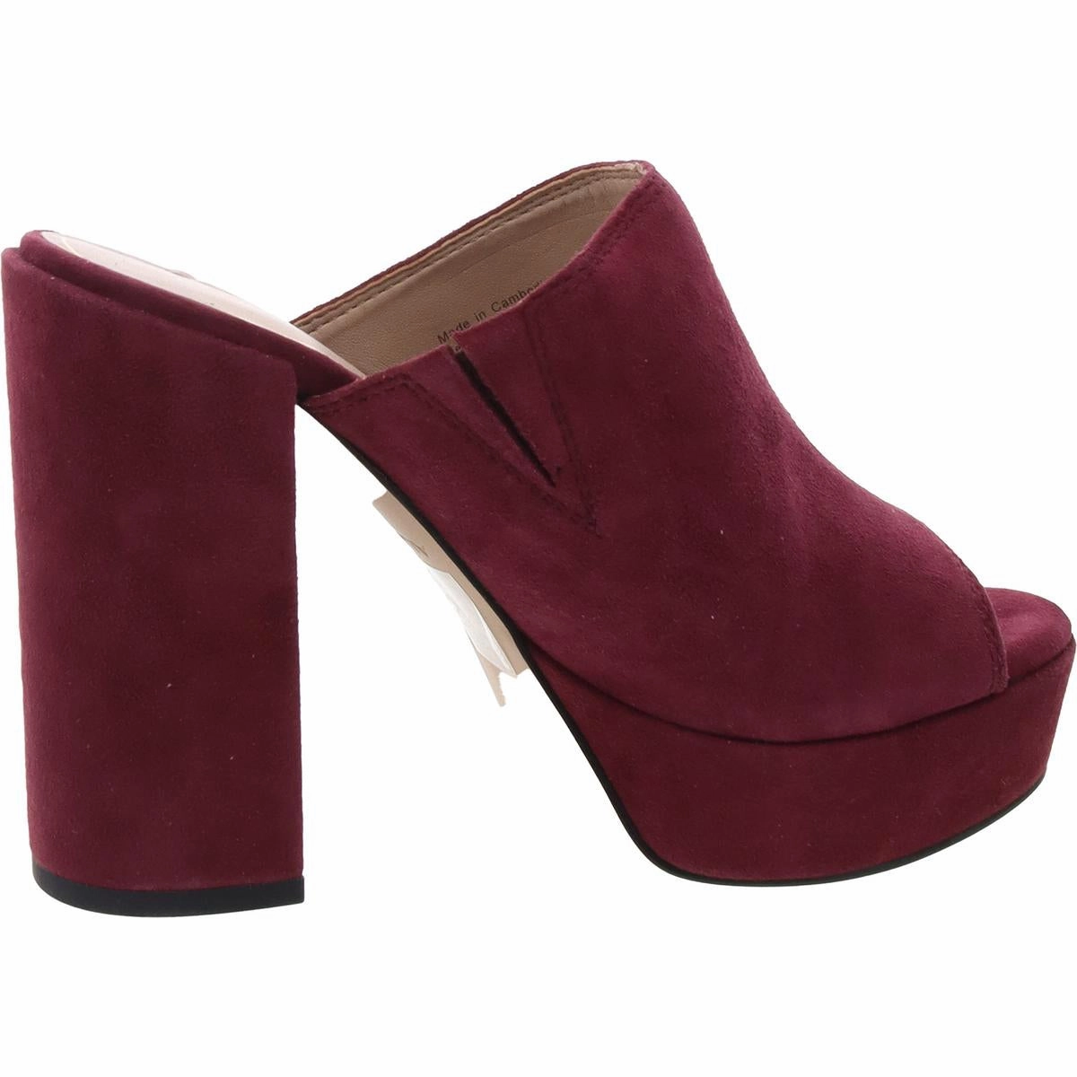 Womens Block Heel Faux Suede Heels