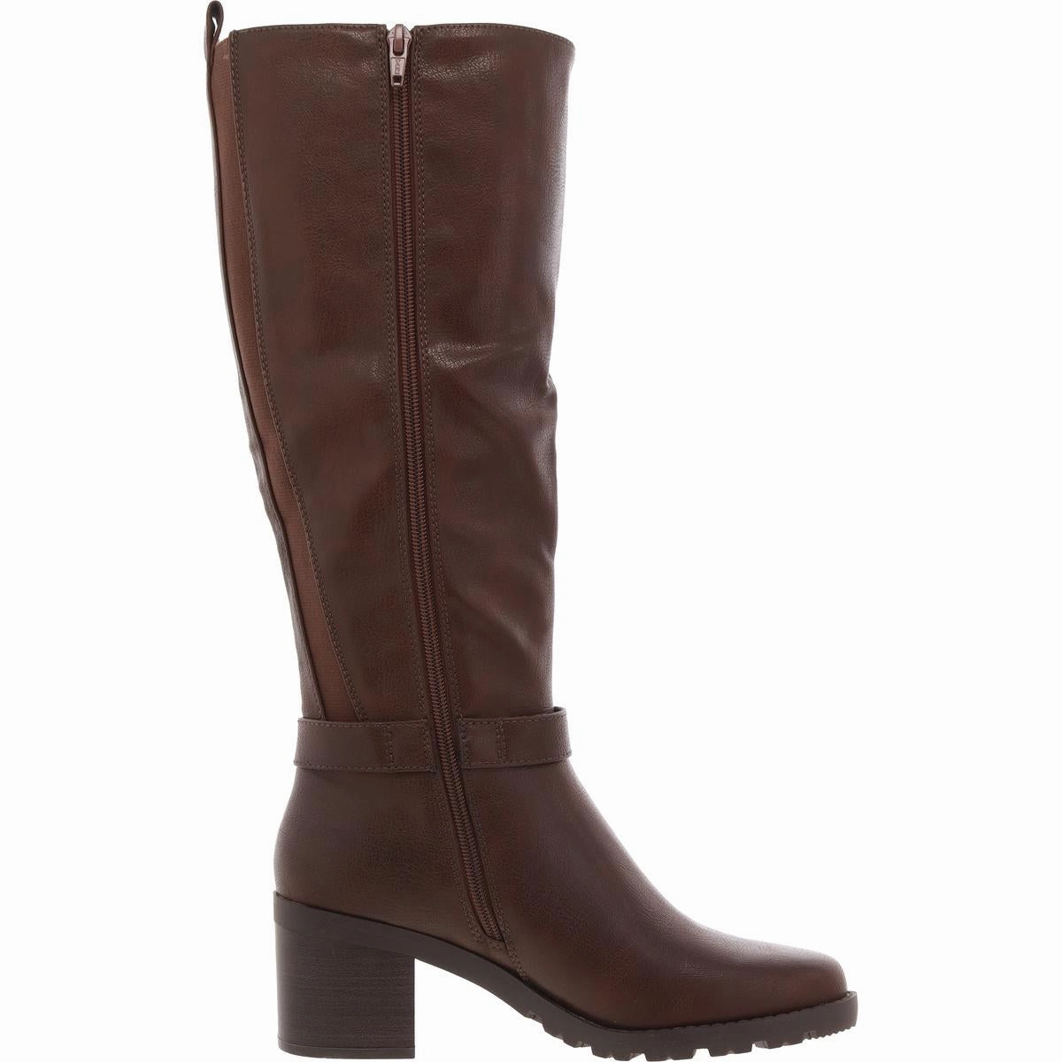 Womens Block Heel Manmade Knee-High Boots