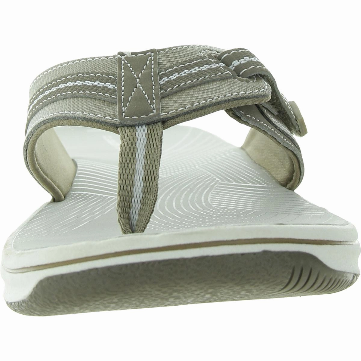 Womens Cushioned Footbed Faux Leather Flip-Flops