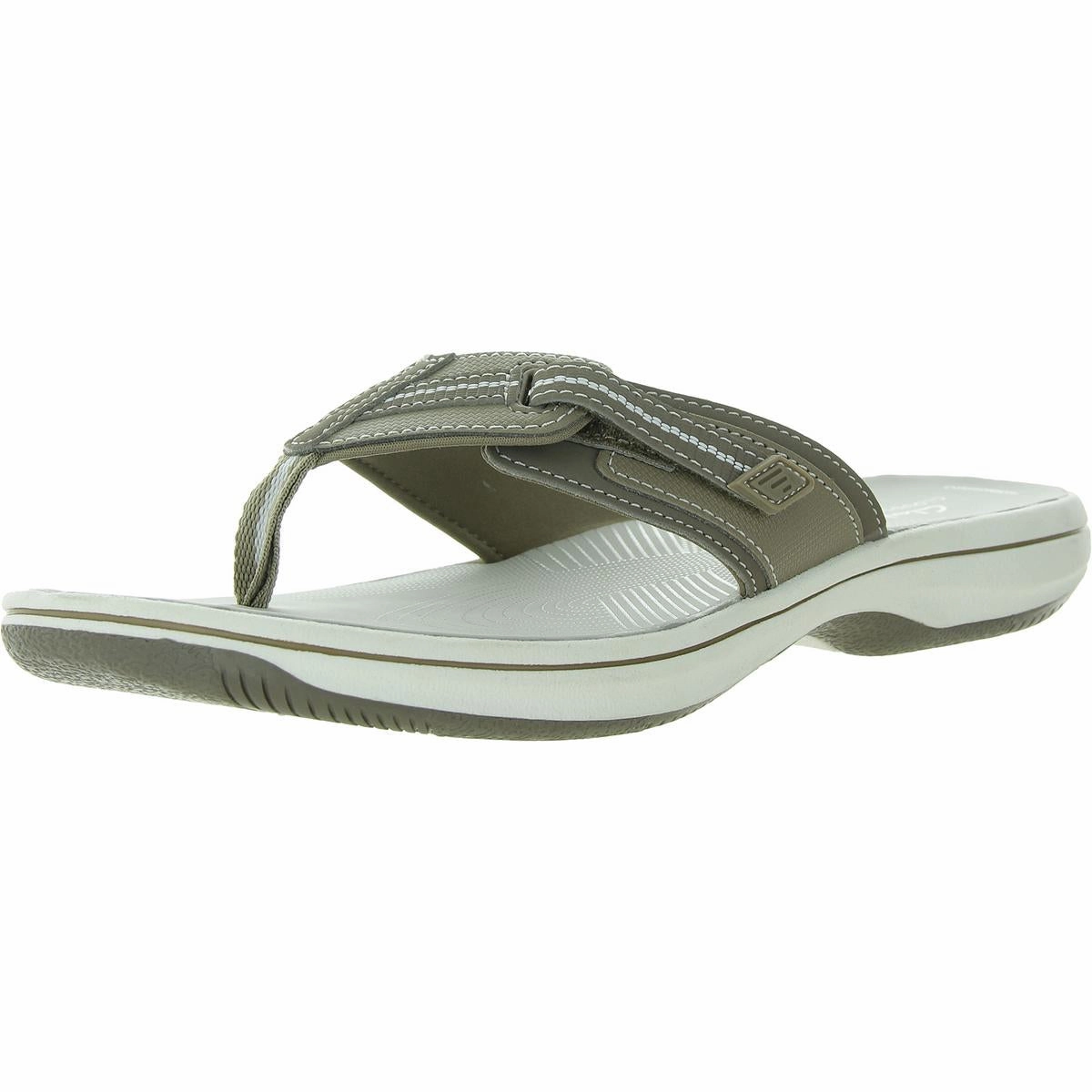 Womens Cushioned Footbed Faux Leather Flip-Flops Cheap Womens Sandals for sale