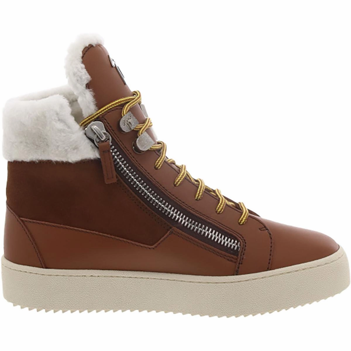 Womens Double Zipper Fur Lined Ankle Boots