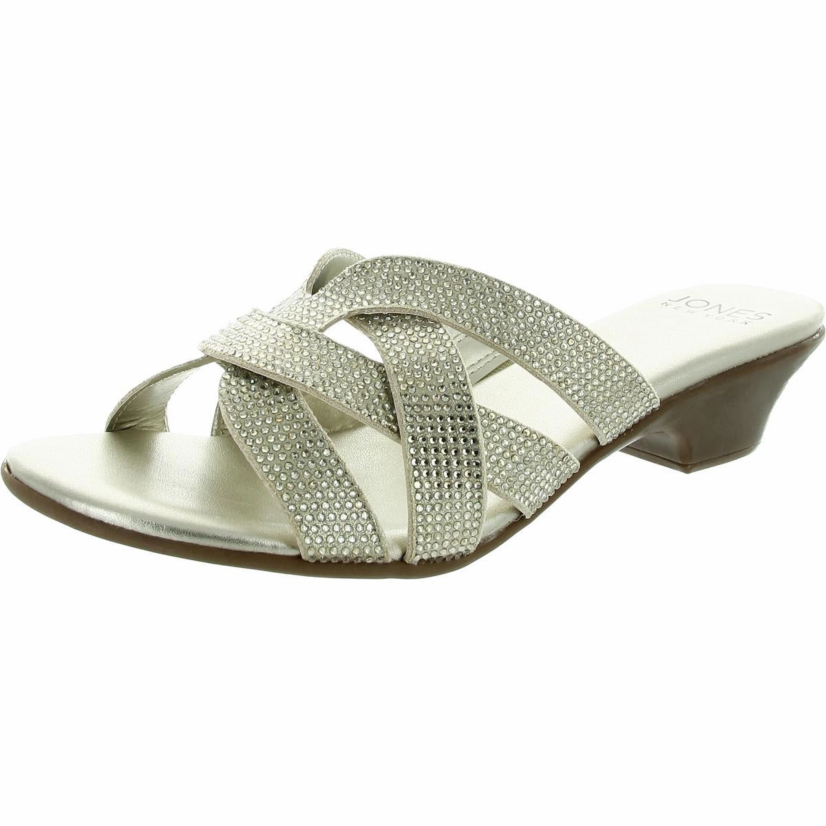 Womens Embellished Manmade Slide Sandals
