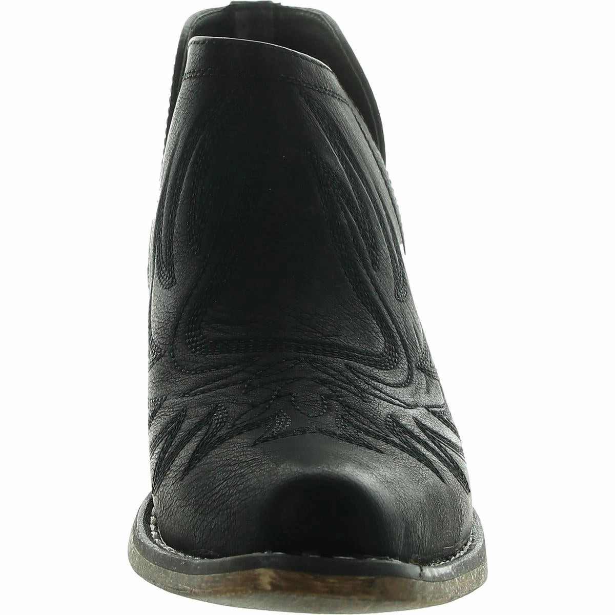 Womens Embroidered Faux Leather Shooties