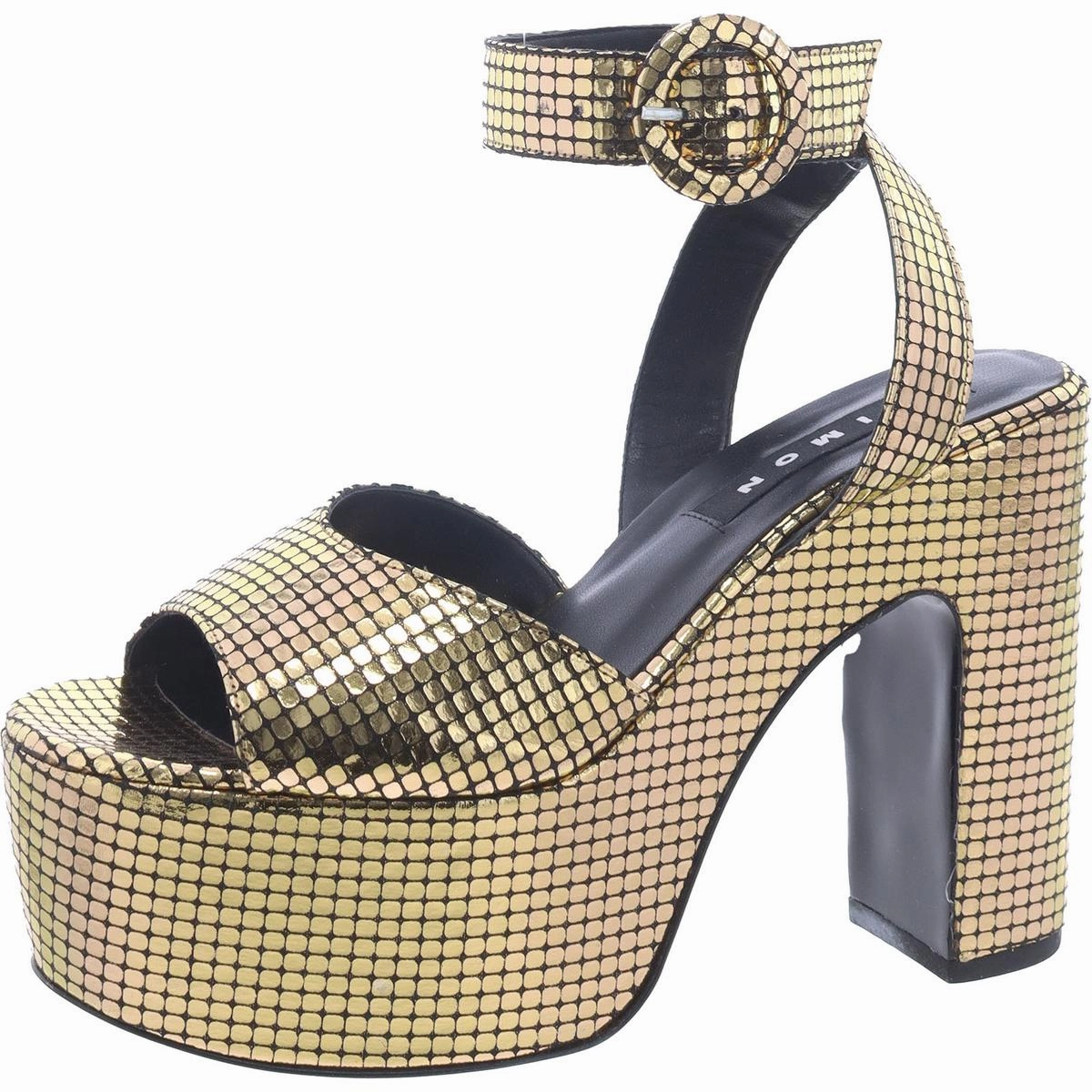 Womens Faux Leather Adjustable Block Heel Summer Womens Sandals clearance