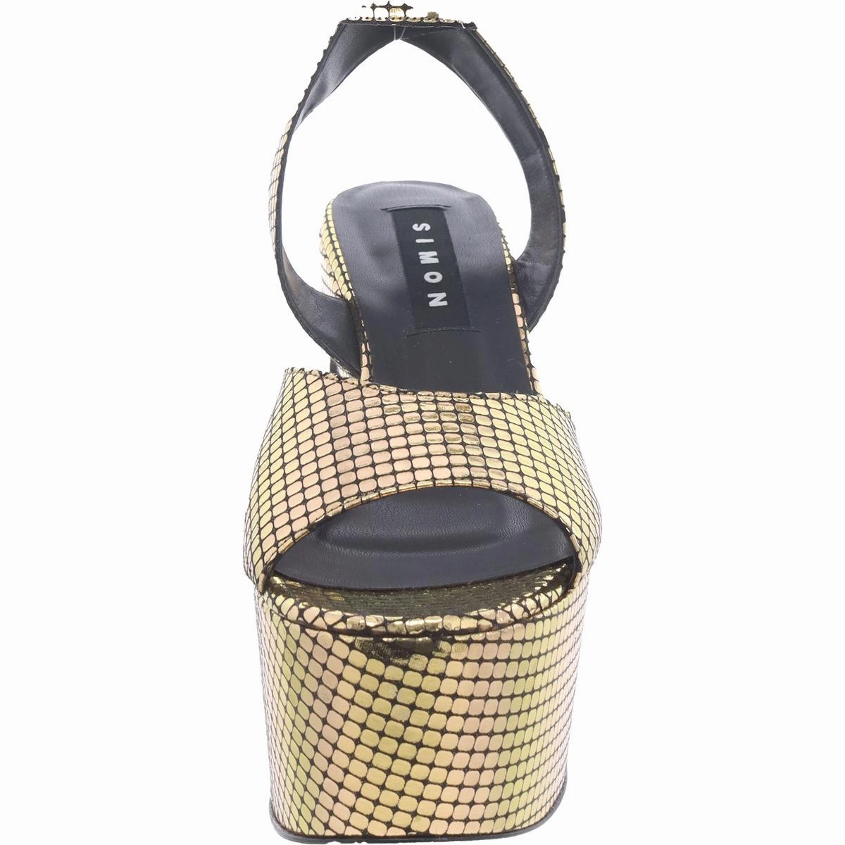 Womens Faux Leather Adjustable Block Heel