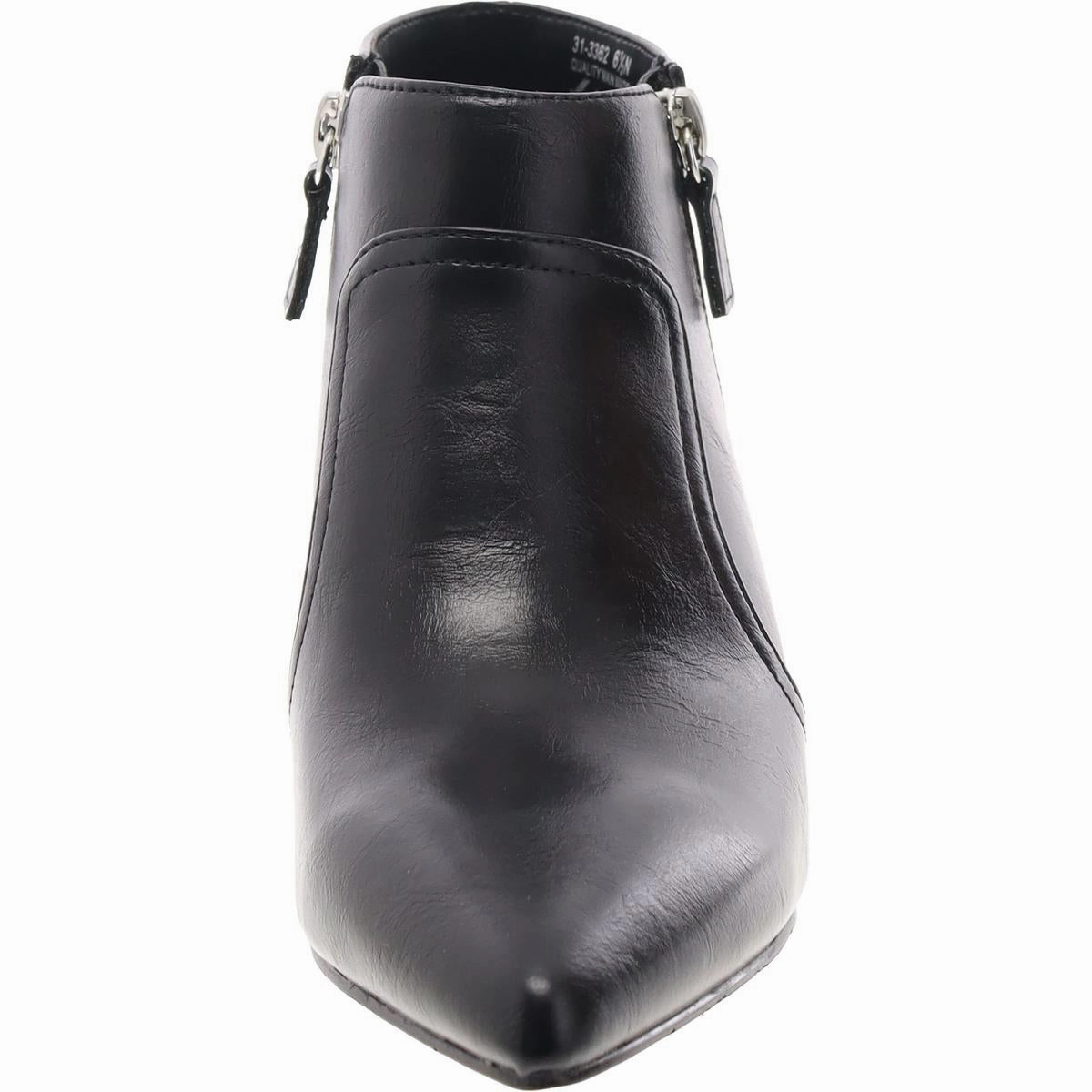 Womens Faux Leather Double Zipper Shooties