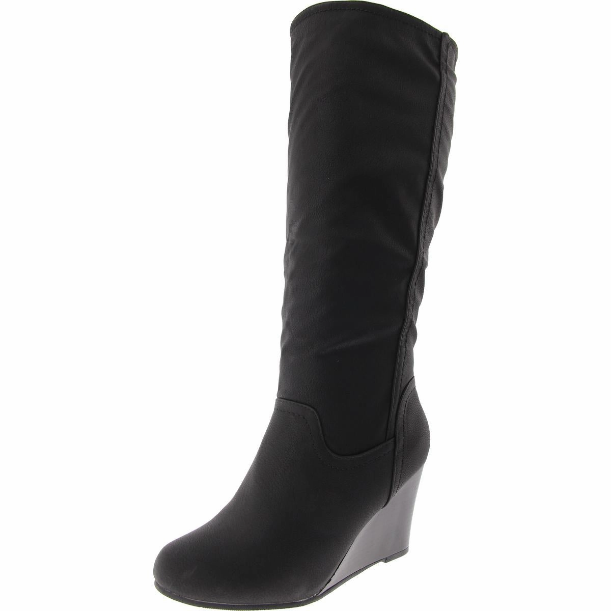 Womens Faux Leather Embossed Knee-High Boots High-quality Womens Boots discount