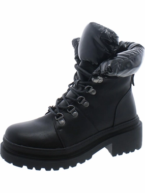 Womens Faux Leather Lug Sole Combat & Lace-Up Boots Hot sale Womens Boots