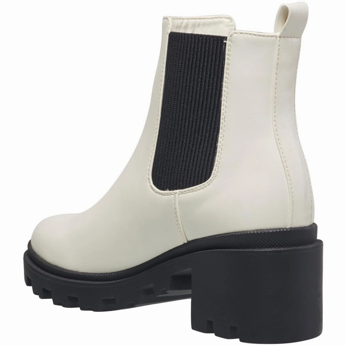 Womens Faux Leather Lugged Sole Chelsea Boots