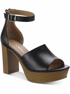 Womens Faux Leather Open Toe Heels Lightweight Womens Sandals discount