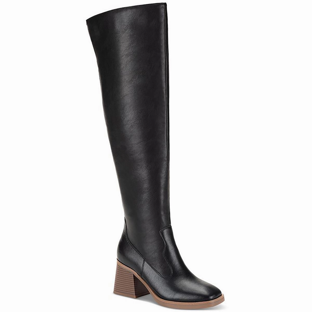 Womens Faux Leather Tall Over-The-Knee Boots