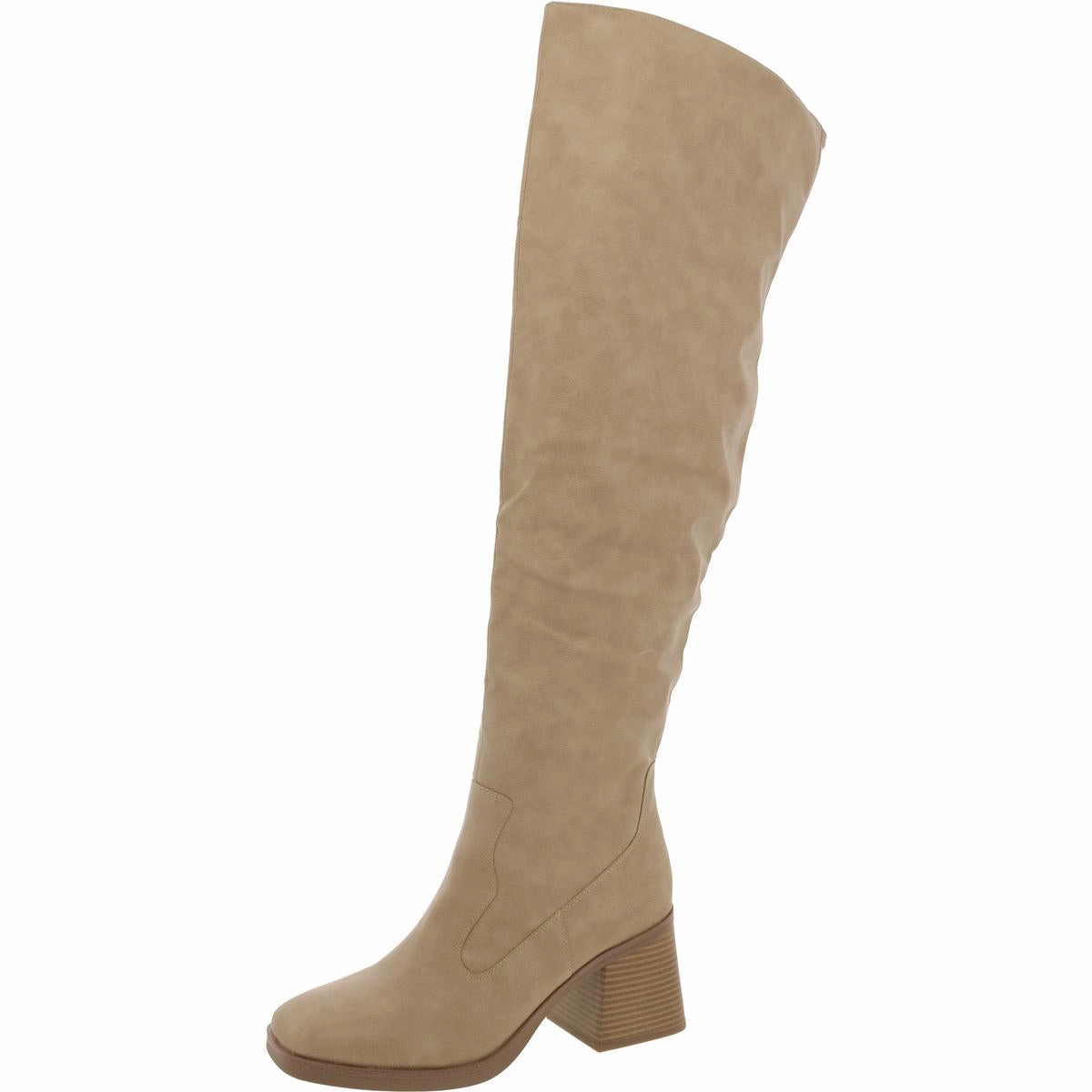 Womens Faux Leather Tall Over-The-Knee Boots