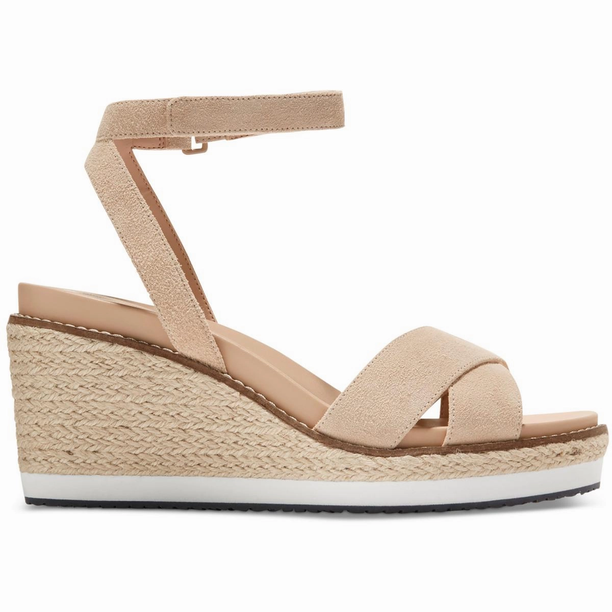 Womens Faux Suede Ankle Strap Platform Sandals